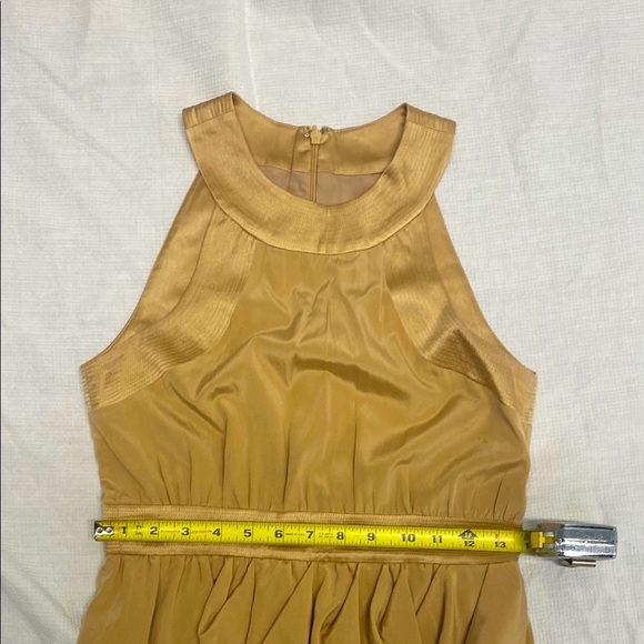 Bebe Gold Halter Neck Wrap Sheath Mini Dress with gorgeous details - Picture 8 of 16